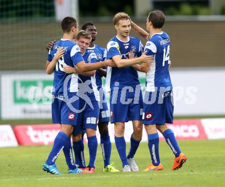 Fussball. Regionalliga. WAC Amateure gegen BW Linz. Torjubel Sinisa Markovic (Linz). Wolfsberg, 16.8.2015.
Foto: Kuess
---
pressefotos, pressefotografie, kuess, qs, qspictures, sport, bild, bilder, bilddatenbank