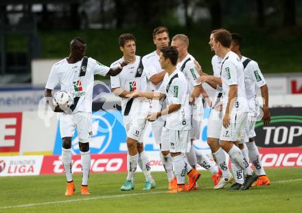 Fussball. Regionalliga. WAC Amateure gegen BW Linz. Torjubel WAC. Wolfsberg, 16.8.2015.
Foto: Kuess
---
pressefotos, pressefotografie, kuess, qs, qspictures, sport, bild, bilder, bilddatenbank