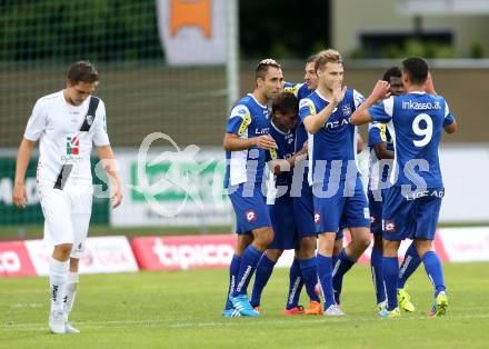 Fussball. Regionalliga. WAC Amateure gegen BW Linz. Torjubel Sinisa Markovic (Linz). Wolfsberg, 16.8.2015.
Foto: Kuess
---
pressefotos, pressefotografie, kuess, qs, qspictures, sport, bild, bilder, bilddatenbank