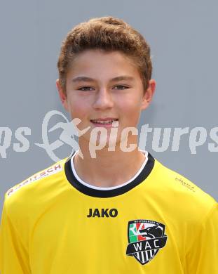 Fussball. RZ Pellets WAC. Akademie U15. Mannschaftsfototermin.  David  Skubl. Klagenfurt, 18.8.2015.
Foto: Kuess
---
pressefotos, pressefotografie, kuess, qs, qspictures, sport, bild, bilder, bilddatenbank