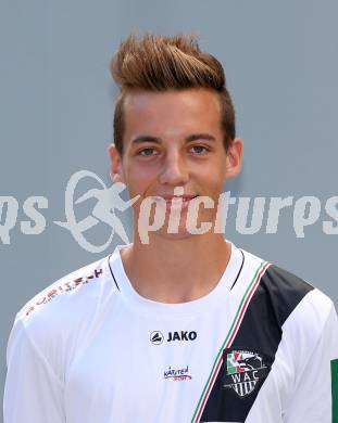 Fussball. RZ Pellets WAC. Akademie U16. Mannschaftsfototermin.  Gabriel Ehrlich. Klagenfurt, 18.8.2015.
Foto: Kuess
---
pressefotos, pressefotografie, kuess, qs, qspictures, sport, bild, bilder, bilddatenbank