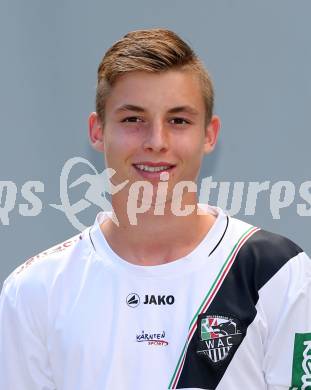 Fussball. RZ Pellets WAC. Akademie U16. Mannschaftsfototermin.  Marco Raunegger. Klagenfurt, 18.8.2015.
Foto: Kuess
---
pressefotos, pressefotografie, kuess, qs, qspictures, sport, bild, bilder, bilddatenbank