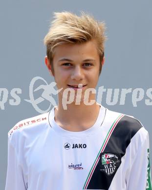 Fussball. RZ Pellets WAC. Akademie U15. Mannschaftsfototermin.  Nico Holzer. Klagenfurt, 18.8.2015.
Foto: Kuess
---
pressefotos, pressefotografie, kuess, qs, qspictures, sport, bild, bilder, bilddatenbank