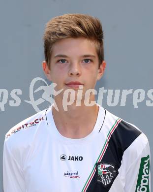 Fussball. RZ Pellets WAC. Akademie U15. Mannschaftsfototermin.  Nicolas Modritz. Klagenfurt, 18.8.2015.
Foto: Kuess
---
pressefotos, pressefotografie, kuess, qs, qspictures, sport, bild, bilder, bilddatenbank