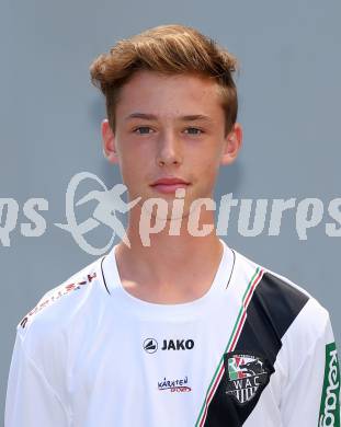 Fussball. RZ Pellets WAC. Akademie U15. Mannschaftsfototermin.  Thomas Gach. Klagenfurt, 18.8.2015.
Foto: Kuess
---
pressefotos, pressefotografie, kuess, qs, qspictures, sport, bild, bilder, bilddatenbank