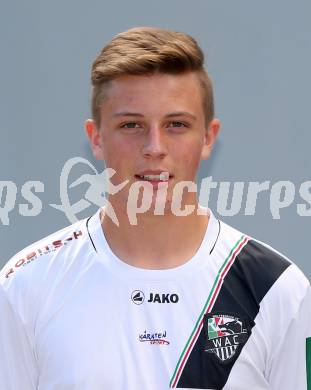 Fussball. RZ Pellets WAC. Akademie U16. Mannschaftsfototermin.  Maximilian Knoetig. Klagenfurt, 18.8.2015.
Foto: Kuess
---
pressefotos, pressefotografie, kuess, qs, qspictures, sport, bild, bilder, bilddatenbank