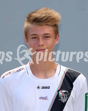 Fussball. RZ Pellets WAC. Akademie U16. Mannschaftsfototermin.  Andreas Tatschl. Klagenfurt, 18.8.2015.
Foto: Kuess
---
pressefotos, pressefotografie, kuess, qs, qspictures, sport, bild, bilder, bilddatenbank