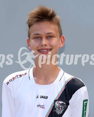 Fussball. RZ Pellets WAC. Akademie U15. Mannschaftsfototermin.  Nino Martinak. Klagenfurt, 18.8.2015.
Foto: Kuess
---
pressefotos, pressefotografie, kuess, qs, qspictures, sport, bild, bilder, bilddatenbank