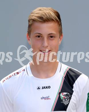 Fussball. RZ Pellets WAC. Akademie U18. Mannschaftsfototermin.  Raphael Glanznig. Klagenfurt, 18.8.2015.
Foto: Kuess
---
pressefotos, pressefotografie, kuess, qs, qspictures, sport, bild, bilder, bilddatenbank