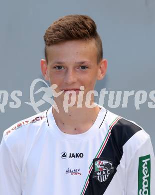 Fussball. RZ Pellets WAC. Akademie U15. Mannschaftsfototermin.  Alexander Weiss. Klagenfurt, 18.8.2015.
Foto: Kuess
---
pressefotos, pressefotografie, kuess, qs, qspictures, sport, bild, bilder, bilddatenbank