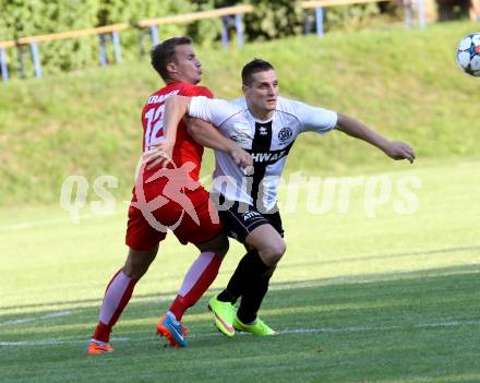 Fussball. Kaerntner Liga. Atus Ferlach gegen Kuehnsdorf. Alexander Krainer (Ferlach), Robert Matic (Kuehnsdorf).  Ferlach, 22.8.2015.
Foto: Kuess
---
pressefotos, pressefotografie, kuess, qs, qspictures, sport, bild, bilder, bilddatenbank