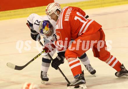 Eishockey Champions Hockey League. KAC gegen EHC Muenchen. Jonas Nordquist (KAC), Dominik Kahun (EHC Muenchen). Klagenfurt, am 23.8.2015.
Foto: Kuess
---
pressefotos, pressefotografie, kuess, qs, qspictures, sport, bild, bilder, bilddatenbank