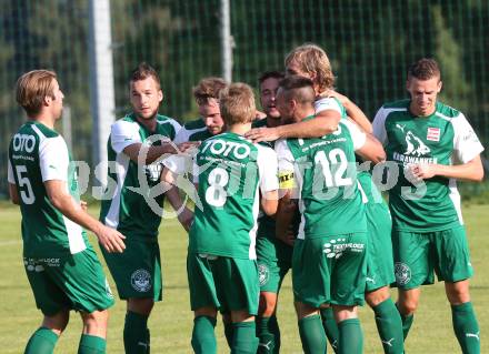 Fussball Unterliga Ost. Ludmannsdorf gegen KAC 1909.  Torjubel(Ludmannsdorf). Ludmannsdorf, am 23.8.2015.
Foto: Kuess
---
pressefotos, pressefotografie, kuess, qs, qspictures, sport, bild, bilder, bilddatenbank