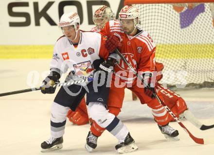 Eishockey Champions Hockey League. KAC gegen EHC Muenchen. Kevin Kapstad (KAC), Michael Wolf (EHC Muenchen). Klagenfurt, am 23.8.2015.
Foto: Kuess
---
pressefotos, pressefotografie, kuess, qs, qspictures, sport, bild, bilder, bilddatenbank