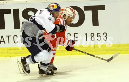 Eishockey Champions Hockey League. KAC gegen EHC Muenchen. Jonas Nordquist (KAC), Jason Jaffray (EHC Muenchen). Klagenfurt, am 23.8.2015.
Foto: Kuess
---
pressefotos, pressefotografie, kuess, qs, qspictures, sport, bild, bilder, bilddatenbank