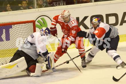 Eishockey Champions Hockey League. KAC gegen EHC Muenchen. Manuel Ganahl (KAC), Danny Aus den Birken, Frederic St Denis (EHC Muenchen). Klagenfurt, am 23.8.2015.
Foto: Kuess
---
pressefotos, pressefotografie, kuess, qs, qspictures, sport, bild, bilder, bilddatenbank