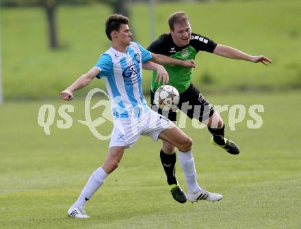 Fussball 1. KLasse A. Greifenburg gegen Kirchbach. Raphael Neuhauser, (Greifenburg), Fabian Hohenwarter  (Kirchbach). Greifenburg, am 22.8.2015.
Foto: Kuess
---
pressefotos, pressefotografie, kuess, qs, qspictures, sport, bild, bilder, bilddatenbank