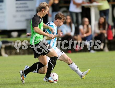 Fussball 1. KLasse A. Greifenburg gegen Kirchbach. David Brandner (Greifenburg), Grega Gorisek (Kirchbach). Greifenburg, am 22.8.2015.
Foto: Kuess
---
pressefotos, pressefotografie, kuess, qs, qspictures, sport, bild, bilder, bilddatenbank