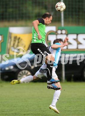 Fussball 1. KLasse A. Greifenburg gegen Kirchbach. Igor Lazic, (Greifenburg),  Grega Gorisek (Kirchbach). Greifenburg, am 22.8.2015.
Foto: Kuess
---
pressefotos, pressefotografie, kuess, qs, qspictures, sport, bild, bilder, bilddatenbank