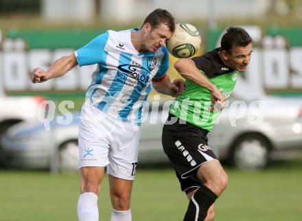 Fussball 1. KLasse A. Greifenburg gegen Kirchbach. Antun Miskovic, (Greifenburg),  Andreas Jank (Kirchbach). Greifenburg, am 22.8.2015.
Foto: Kuess
---
pressefotos, pressefotografie, kuess, qs, qspictures, sport, bild, bilder, bilddatenbank