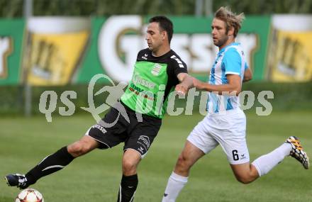 Fussball 1. KLasse A. Greifenburg gegen Kirchbach. Antun Miskovic, (Greifenburg), Thorsten Buchacher  (Kirchbach). Greifenburg, am 22.8.2015.
Foto: Kuess
---
pressefotos, pressefotografie, kuess, qs, qspictures, sport, bild, bilder, bilddatenbank