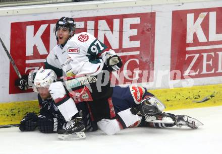 Eishockey Testspiel. EC VSV gegen Star Bulls Rosenheim. Markus Schlacher(VSV), David Vallorani (Rosenheim). Villach, am 23.8.2015.
Foto: Kuess
---
pressefotos, pressefotografie, kuess, qs, qspictures, sport, bild, bilder, bilddatenbank