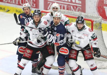 Eishockey Testspiel. EC VSV gegen Star Bulls Rosenheim. Patrick Platzer, Eric Hunter (VSV), Max Renner, Peter Lindlbauer (Rosenheim). Villach, am 23.8.2015.
Foto: Kuess
---
pressefotos, pressefotografie, kuess, qs, qspictures, sport, bild, bilder, bilddatenbank