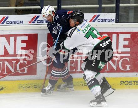 Eishockey Testspiel. EC VSV gegen Olimpija Ljubljana. Benjamin Petrik, (VSV), CEPON Kristijan (Laibach). Villach, am 27.8.2015.
Foto: Kuess
---
pressefotos, pressefotografie, kuess, qs, qspictures, sport, bild, bilder, bilddatenbank