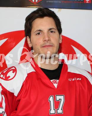 Eishockey. KAC. Mannschaftsfototermin.   Manuel Ganahl. Klagenfurt, 25.8.2015.
Foto: Kuess
---
pressefotos, pressefotografie, kuess, qs, qspictures, sport, bild, bilder, bilddatenbank