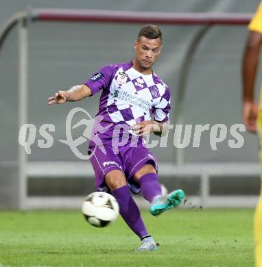 Fussball Sky go Erste Liga. SK Austria Klagenfurt gegen KSV 1919.  Marco Sahanek (Klagenfurt). Klagenfurt, am 28.8.2015.
Foto: Kuess
---
pressefotos, pressefotografie, kuess, qs, qspictures, sport, bild, bilder, bilddatenbank