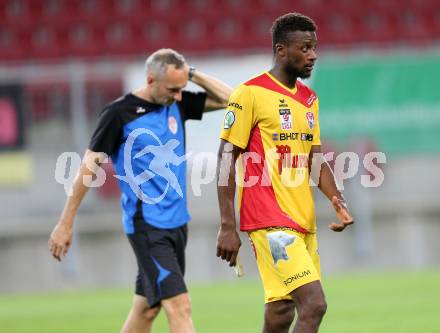 Fussball Sky go Erste Liga. SK Austria Klagenfurt gegen KSV 1919.  Imbongo Boele Dimitry (KSV). Klagenfurt, am 28.8.2015.
Foto: Kuess
---
pressefotos, pressefotografie, kuess, qs, qspictures, sport, bild, bilder, bilddatenbank