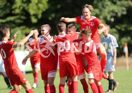 Fussball Unterliga Ost. KAC 1909 gegen Woelfnitz. Torjubel (KAC). Klagenfurt, am 29.8.2015.
Foto: Kuess
---
pressefotos, pressefotografie, kuess, qs, qspictures, sport, bild, bilder, bilddatenbank