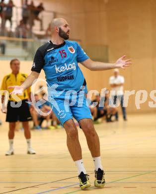 Handball Bundesliga. SC Ferlach.  Dario Herman (SCF). Ferlach, am 28.8.2015.
Foto: Kuess 
---
pressefotos, pressefotografie, kuess, qs, qspictures, sport, bild, bilder, bilddatenbank