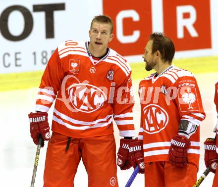 Eishockey Champions Hockey League. KAC gegen HC Kosice. Jonas Nordqvist, Thomas Koch (KAC). Klagenfurt, am 30.8.2015.
Foto: Kuess
---
pressefotos, pressefotografie, kuess, qs, qspictures, sport, bild, bilder, bilddatenbank