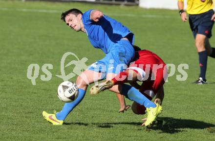 Fussball Regionalliga. Annabichler SV gegen ATSV Stadl-Paura. Andreas Tiffner,  (ASV), Edin Ibrahimovic (Stadl-Paura). Annabichl, am 6.9.2015.
Foto: Kuess
---
pressefotos, pressefotografie, kuess, qs, qspictures, sport, bild, bilder, bilddatenbank