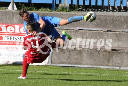 Fussball Regionalliga. Annabichler SV gegen ATSV Stadl-Paura. Philipp Matthias Gaggl, (ASV), Robert Matesic (Stadl-Paura). Annabichl, am 6.9.2015.
Foto: Kuess
---
pressefotos, pressefotografie, kuess, qs, qspictures, sport, bild, bilder, bilddatenbank