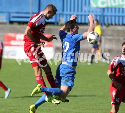 Fussball Regionalliga. Annabichler SV gegen ATSV Stadl-Paura. Andreas Tiffner, (ASV), Danilo Duvnjak (Stadl-Paura). Annabichl, am 6.9.2015.
Foto: Kuess
---
pressefotos, pressefotografie, kuess, qs, qspictures, sport, bild, bilder, bilddatenbank