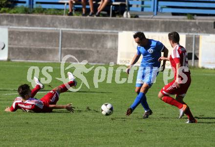 Fussball Regionalliga. Annabichler SV gegen ATSV Stadl-Paura. Matthias Dollinger, (ASV), Edin Ibrahimovic (Stadl-Paura). Annabichl, am 6.9.2015.
Foto: Kuess
---
pressefotos, pressefotografie, kuess, qs, qspictures, sport, bild, bilder, bilddatenbank