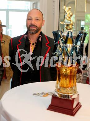 EBEL Eishockey Bundesliga. Wahl zum Eishockeysuperstar 2015.  Gerhard Unterluggauer (VSV). Klagenfurt, 10.9.2015. 
Foto: Kuess
---
pressefotos, pressefotografie, kuess, qs, qspictures, sport, bild, bilder, bilddatenbank