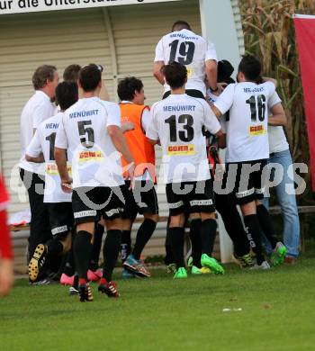 Fussball Kaerntner Liga. Kuehnsdorf gegen SAK.  Torjubel (Kuehnsdorf). Kuehnsdorf, am 12.9.2015.
Foto: Kuess
---
pressefotos, pressefotografie, kuess, qs, qspictures, sport, bild, bilder, bilddatenbank