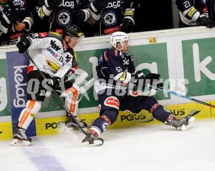 EBEL. Eishockey Bundesliga. EC VSV gegen Dornbirner Eishockey Club.  Rick Schofield,  (VSV), Christopher DAlvise (Dornbirn). Villach, am 12.9.2015.
Foto: Kuess 


---
pressefotos, pressefotografie, kuess, qs, qspictures, sport, bild, bilder, bilddatenbank