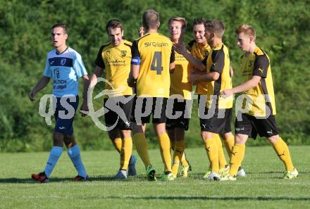 Fussball 1. Klasse D. Griffen gegen St. Margareten/Ros. Torjubel Vinzenz Martin Benger (Griffen). Griffen, am 12.9.2015.
Foto: Kuess
---
pressefotos, pressefotografie, kuess, qs, qspictures, sport, bild, bilder, bilddatenbank