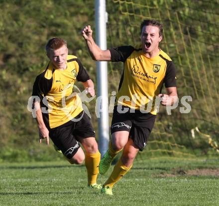 Fussball 1. Klasse D. Griffen gegen St. Margareten/Ros. Torjubel Sandro Philipp Seifried (Griffen). Griffen, am 12.9.2015.
Foto: Kuess
---
pressefotos, pressefotografie, kuess, qs, qspictures, sport, bild, bilder, bilddatenbank