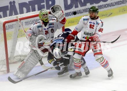 EBEL. Eishockey Bundesliga. EC VSV gegen HCB Suedtirol. Mark Santorelli,  (VSV), Jaroslav Huebl, Matic Podlipnic (Bozen). Villach, am 18.9.2015.
Foto: Kuess 


---
pressefotos, pressefotografie, kuess, qs, qspictures, sport, bild, bilder, bilddatenbank