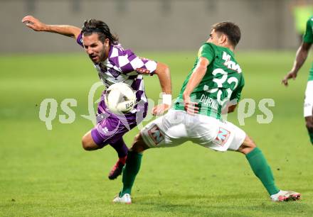 Fussball Sky go Erste Liga. SK Austria Klagenfurt gegen SC Austria Lustenau.   Sandro Zakany (Klagenfurt), Ilkay Durmus (Lustenau). Klagenfurt, am 15.9.2015.
Foto: Kuess
---
pressefotos, pressefotografie, kuess, qs, qspictures, sport, bild, bilder, bilddatenbank