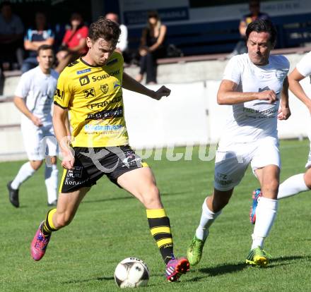 Fussball. Regionalliga. ASV gegen Allerheiligen. Almedin Hota  (ASV), Marko Drevensek (Allerheiligen). Klagenfurt, 20.9.2015.
Foto: Kuess
---
pressefotos, pressefotografie, kuess, qs, qspictures, sport, bild, bilder, bilddatenbank