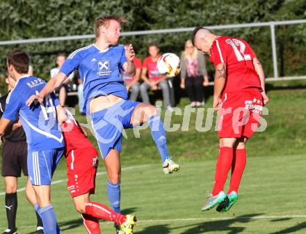 Fussball. Unterliga Ost. Ludmannsdorf gegen Ruden. Gerfried Einspieler (Ludmannsdorf), Tadej Slemenik (Ruden). Ludmannsdorf, 20.9.2015.
Foto: Kuess
---
pressefotos, pressefotografie, kuess, qs, qspictures, sport, bild, bilder, bilddatenbank