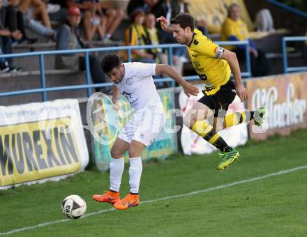 Fussball. Regionalliga. ASV gegen Allerheiligen. Felix Julian Barez Perez (ASV), Christoph Koinegg (Allerheiligen). Klagenfurt, 20.9.2015.
Foto: Kuess
---
pressefotos, pressefotografie, kuess, qs, qspictures, sport, bild, bilder, bilddatenbank