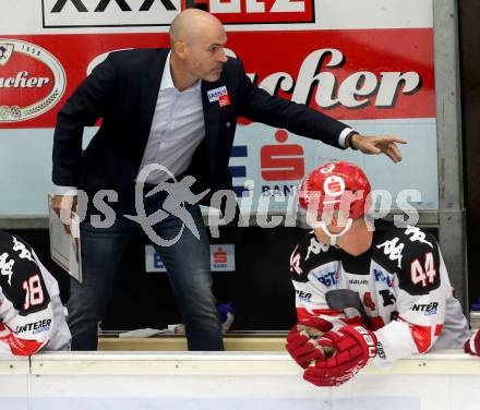 EBEL. Eishockey Bundesliga. EC VSV gegen HC TWK Innsbruck. Trainer Christer Olsson(Innsbruck). Villach, am 25.9.2015.
Foto: Kuess 


---
pressefotos, pressefotografie, kuess, qs, qspictures, sport, bild, bilder, bilddatenbank