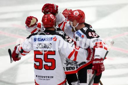 EBEL. Eishockey Bundesliga. EC VSV gegen HC TWK Innsbruck. Torjubel  (Innsbruck). Villach, am 25.9.2015.
Foto: Kuess 


---
pressefotos, pressefotografie, kuess, qs, qspictures, sport, bild, bilder, bilddatenbank